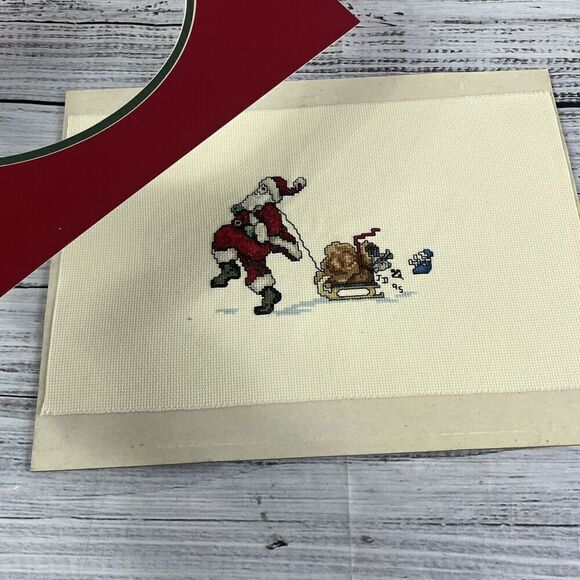 Vintage Christmas Santa Claus & Sleigh w/ Toys 1995 14" x 11" Holiday - Picture 11 of 12